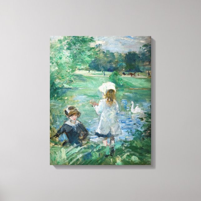 Impressão Em Tela Berthe Morisot - Ao lado de um lago (Frente)
