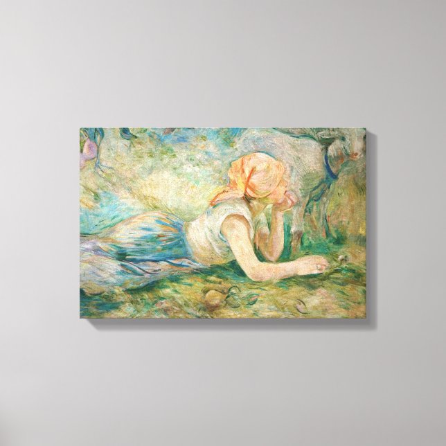 Impressão Em Tela Berthe Morisot - Pastora Deitada (Frente)