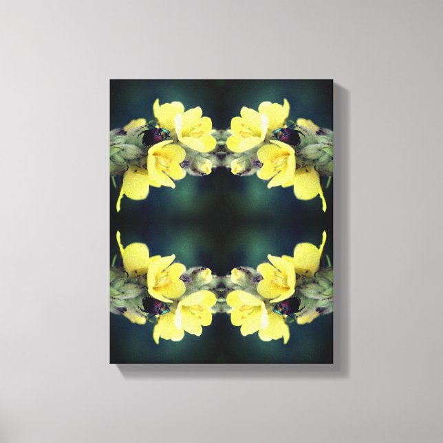 Impressão Em Tela Besouro Na Abstrato De Flor Mullein Selvagem (Frente)