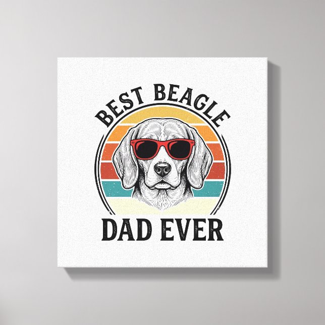 Impressão Em Tela Best Beagle Dad Ever Vintage Beagle Shirt Design_1 (Frente)
