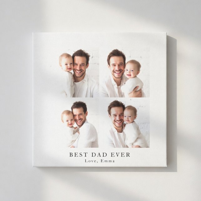 Impressão Em Tela Best Dad Ever Photo Collage | Personalized Gift (Criador carregado)