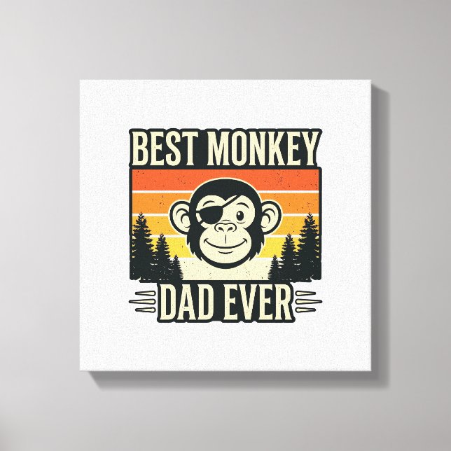 Impressão Em Tela Best Monkey Dad Ever Vintage Monkey Father Shirt_1 (Frente)