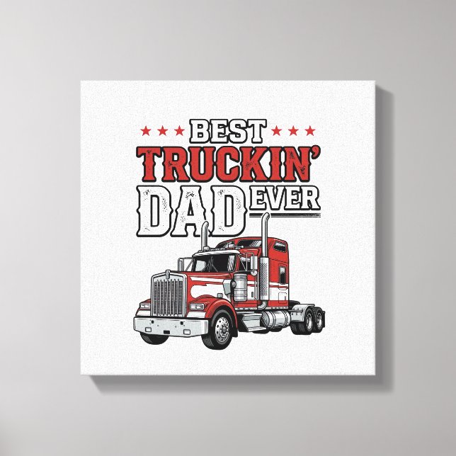 Impressão Em Tela Best Truckin Dad Ever Vintage Truck Shirt Design_1 (Frente)