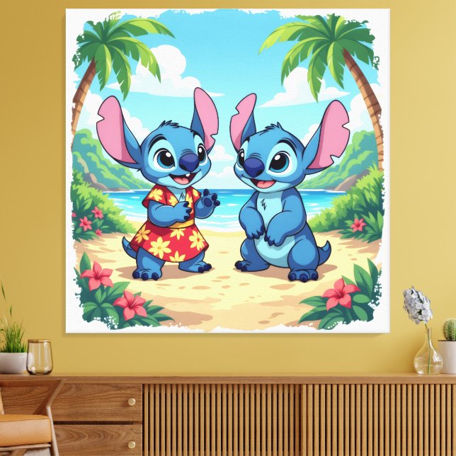 Impressão Em Tela Beste Freunde fürs Leben – Lilo & Stitch1 (Insitu(Sala de estar))