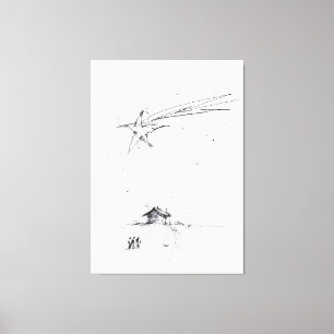 Impressão Em Tela Bethlehem Star e Três Reis - Cena da Natividade