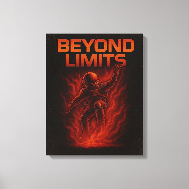 Impressão Em Tela Beyond Limits Astronaut Motivational Poster (Frente)