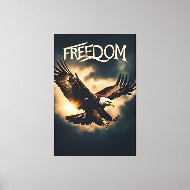 Impressão Em Tela Beyond Wings: Freedom with an Eagle (Frente)