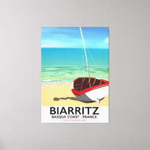 Impressão Em Tela Biarritz France Beach poster de viagens