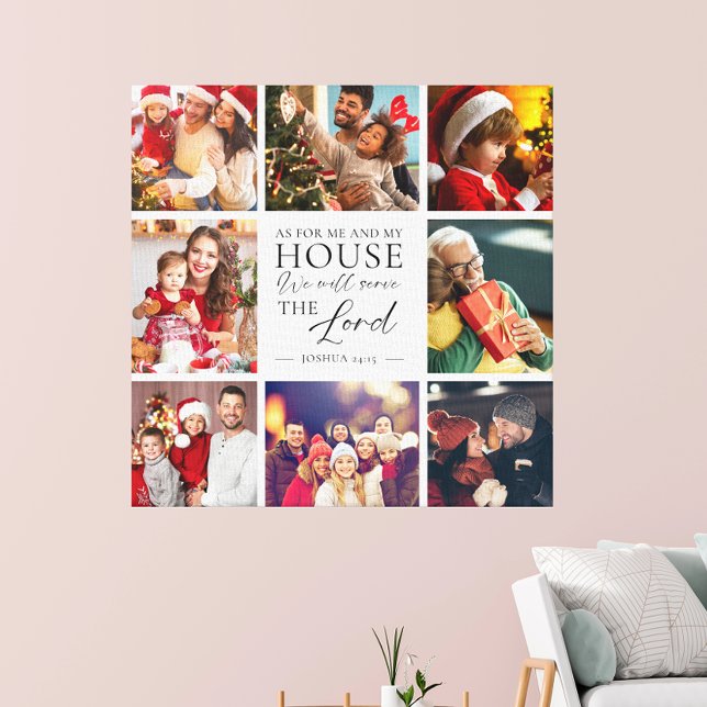 Impressão Em Tela Bible Verse Photo Collage Family Religious (Criador carregado)