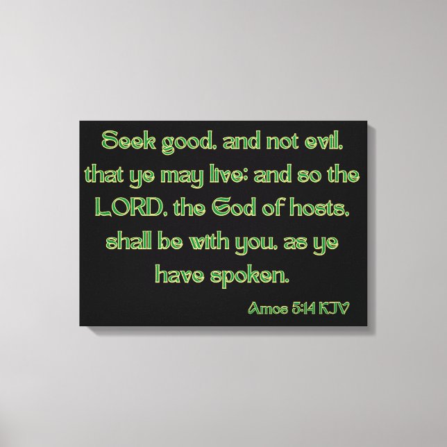 Impressão Em Tela Bíblia 5:14 Verse KJV Wall Art (Frente)