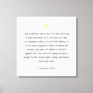 Impressão Em Tela Bíblia de Escrituras Bonitas Citação 1 Corinthi