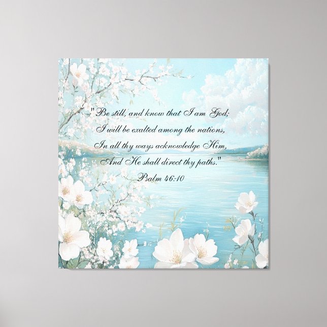 Impressão Em Tela Bíblia Personalizada Verse Floral Wall Art (Frente)