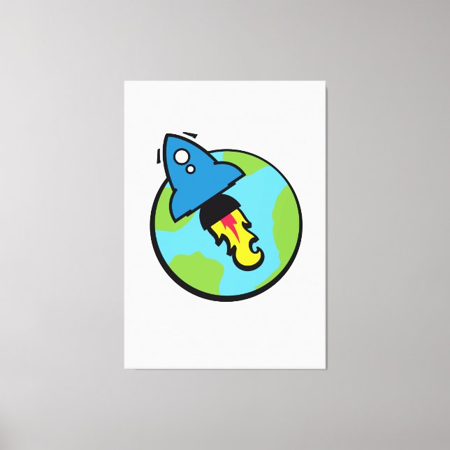 Impressão Em Tela Bicho e Planeta de ficção científica (Frente)