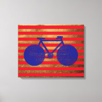 bicicleta azul & listras douradas/vermelhas