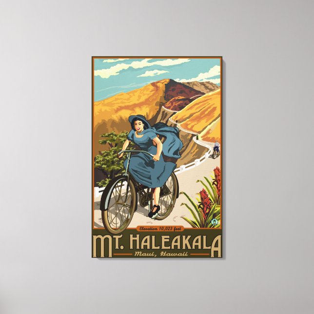 Impressão Em Tela Bicicleta Mt. Haleakala Dirige o Havaí (Frente)
