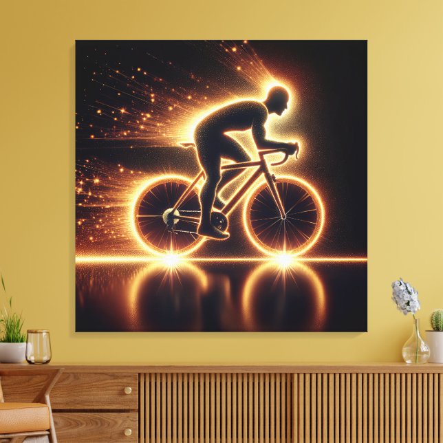 Impressão Em Tela Bicicleta Neon ouro (Insitu(Sala de estar))