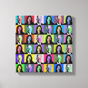 Impressão Em Tela Biden Harris Pop Art (36 cores)