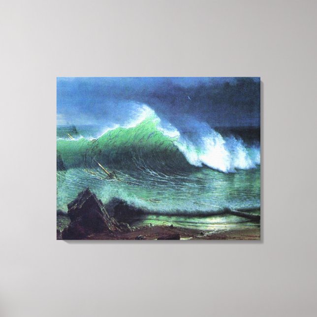 Impressão Em Tela Bierstadt - Emerald Sea, famosa pintura, (Frente)