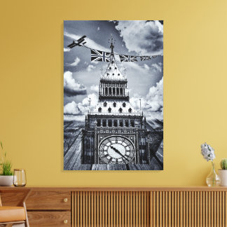 Impressão Em Tela Big Ben Arte Surreal Britânico, Londres