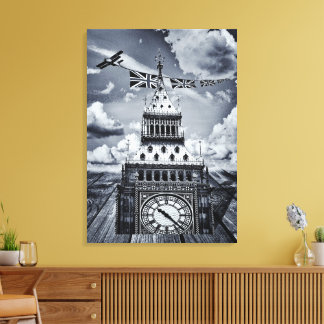 Impressão Em Tela Big Ben Arte Surreal Britânico, Londres