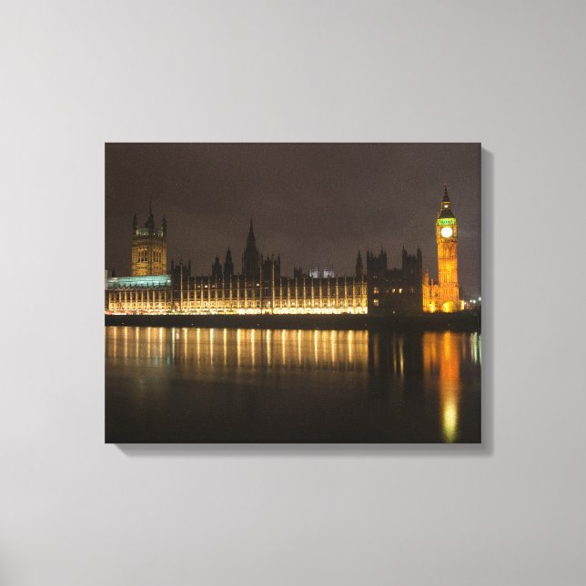 Impressão Em Tela Big Ben e o parlamento à noite (Frente)