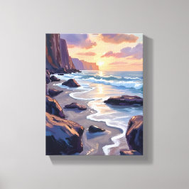 Impressão Em Tela Big Sur, Pintura Artística Costeira da Califórnia