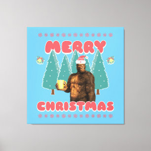 Impressão Em Tela Bigfoot Engraçado - Feliz Natal