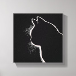 Impressão Em Tela Bigodes no Escuro | Silhueta de Bigode de Gato