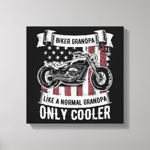Impressão Em Tela Biker Grandpa Ride Motociclos R
