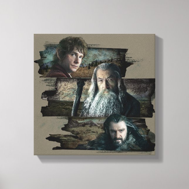 Impressão Em Tela BILBO BAGGINS™, Gandalf, THORIN OAKENSHIELD™ (Frente)