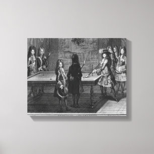 Impressão Em Tela Bilhar de jogo de Louis XIV com seu irmão