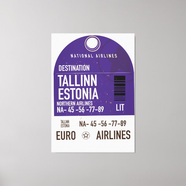Impressão Em Tela Bilhete de viagem Tallinn (Frente)