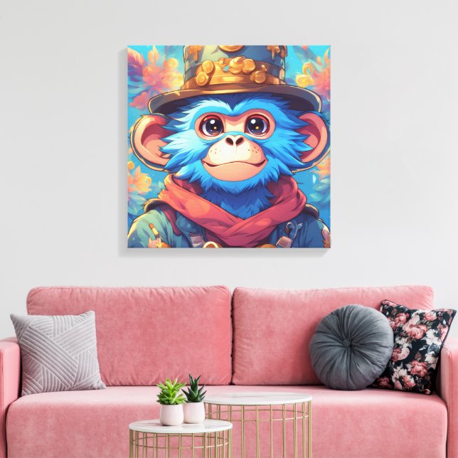 Impressão Em Tela Bingo o Macaco Azul (Insitu(Sala de estar))