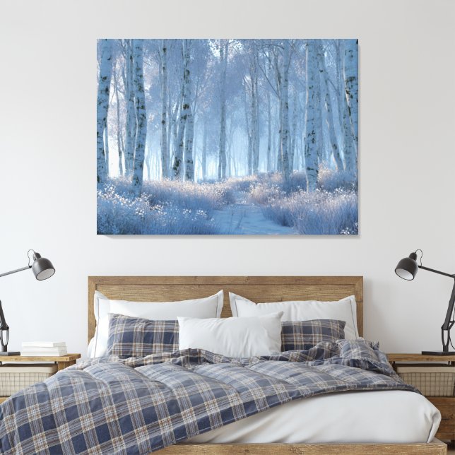 Impressão Em Tela Birch Radiant Snow Forest  (Insitu(Quarto))