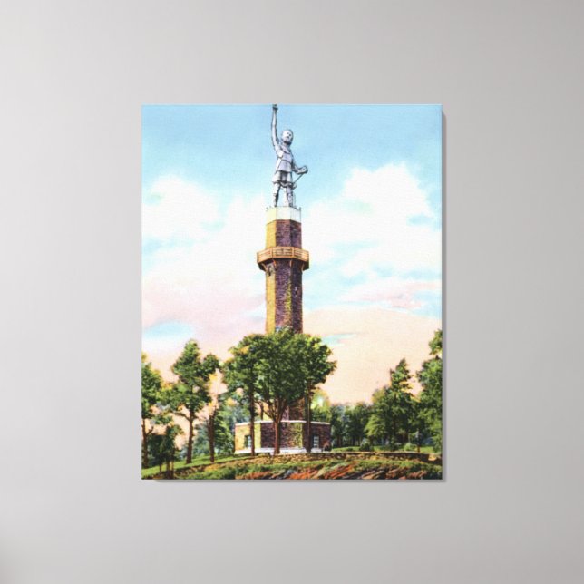 Impressão Em Tela Birmingham Alabama Vulcan, na Montanha Vermelha (Frente)