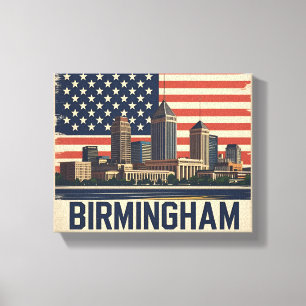 Impressão Em Tela Birmingham City Alabama Skyline