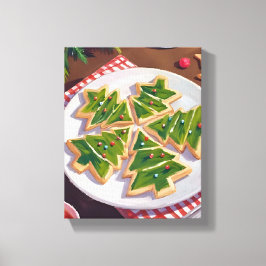 Impressão Em Tela Biscoitos de Árvore de Natal