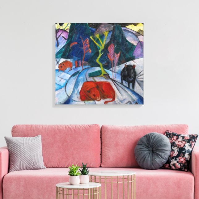 Impressão Em Tela Bison no inverno | Franz Marc | (Insitu(Sala de estar))