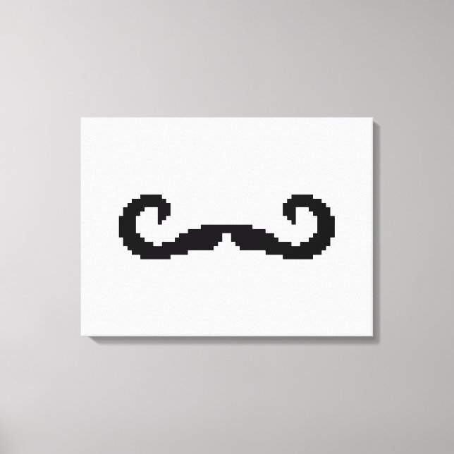 Impressão Em Tela Bit Pixel Handlebar Mustache (Frente)