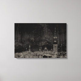 Impressão Em Tela Black and Taupe Distress Skyline Veneice Itália