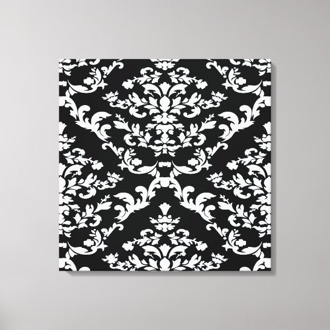 Impressão Em Tela Black Bold Damask @ Emporiomoffa (Frente)