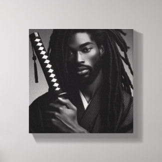 Impressão Em Tela Black Samurai