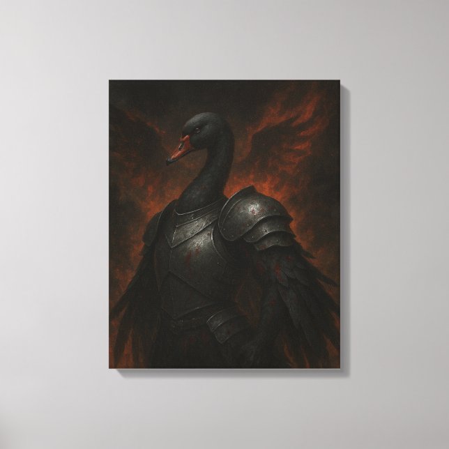 Impressão Em Tela Black Swan Knight – Dark Fantasy Warrior (Frente)