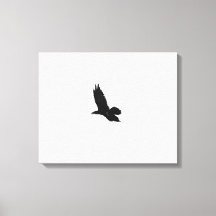 Impressão Em Tela Black & White Flying Black Raven 16x20