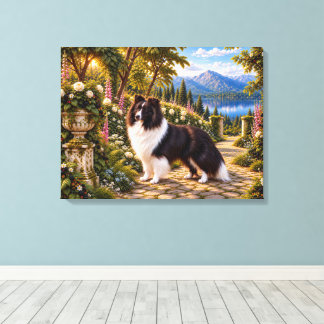 Impressão Em Tela Blackberries, Shetland Sheepdog