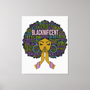 Impressão Em Tela Blacknificent Black Queen Melanin Sista Girl Magic