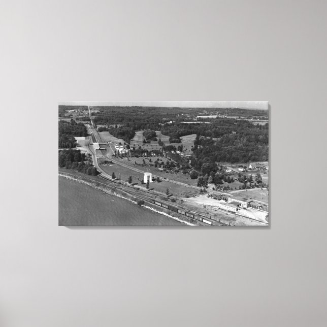 Impressão Em Tela Blaine, WA Birds Olhos View e Int. Arco da Paz (Frente)