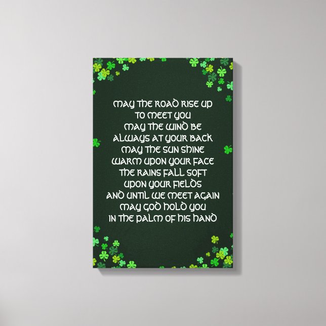 Impressão Em Tela Blessin Irlandês - Design Shamrock (Frente)