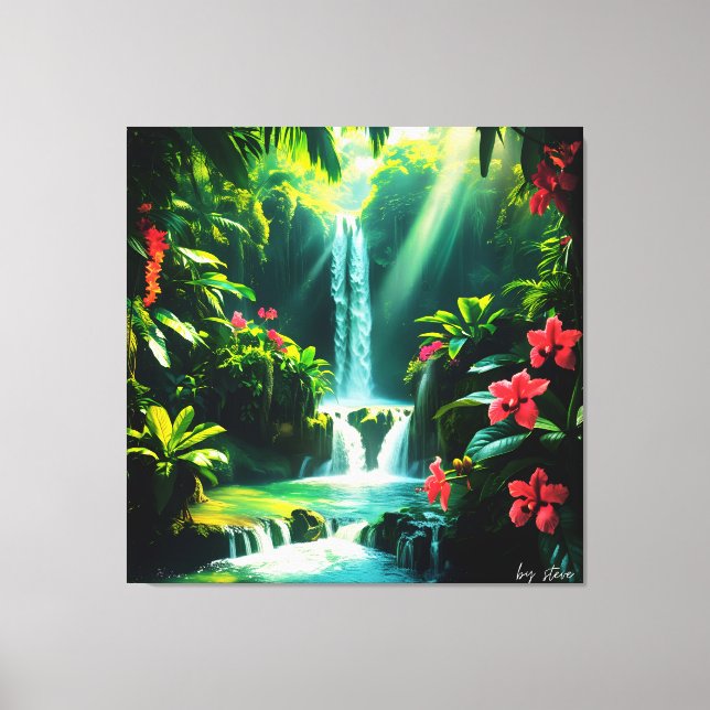 Impressão Em Tela Bliss Tropicais da Selva (Frente)