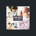 Impressão Em Tela Blocos de Colagem de Fotos da Família Personalizad<br><div class="desc">Mostre suas fotos queridas com esta colagem de fotos da família e personalize-a com seu nome de família. A canvas resolve o problema do enquadramento. Personalize o modelo fácil de usar com fotos da família, crianças, seus animais de estimação e outras belas fotos. *Por favor, não hesite em contactar-me se...</div>